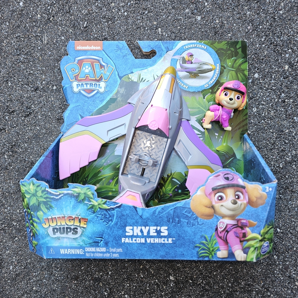 PAW Patrol Jungle Pups Skye's Falcon Vehicle - Pink and Gray